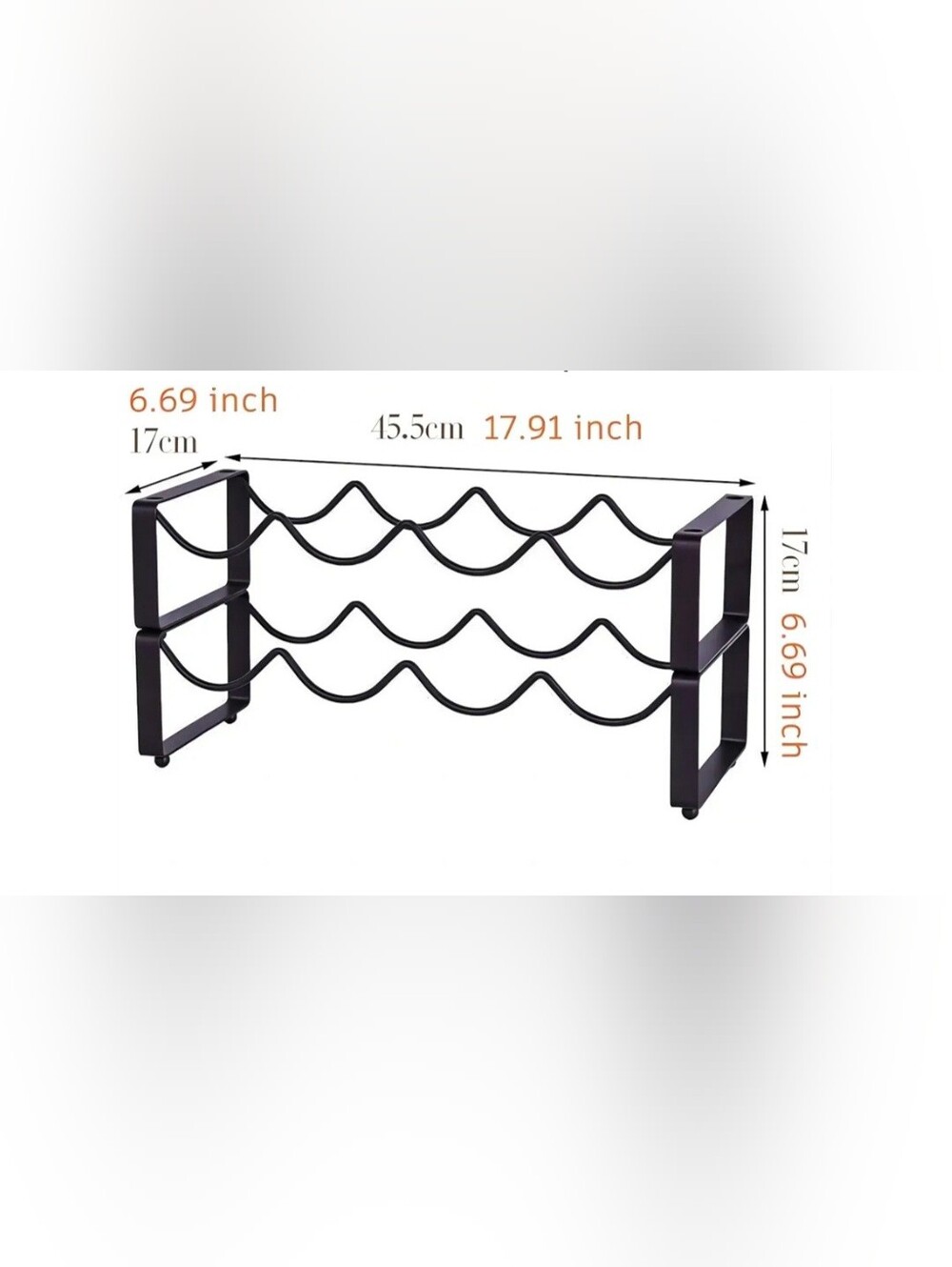 Metal Wave Two-tier Rack - Black